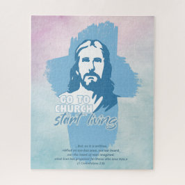 Ga naar de kerk..! Jezus Christus. Christelijke pr Legpuzzel