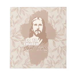 Ga naar de kerk..! Jezus Christus. Christelijke pr Notitieblok