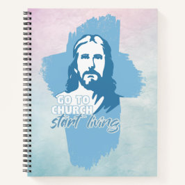 Ga naar de kerk..! Jezus Christus. Christelijke pr Notitieboek
