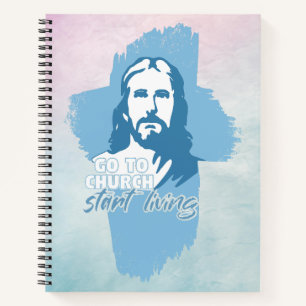 Ga naar de kerk..! Jezus Christus. Christelijke pr Notitieboek