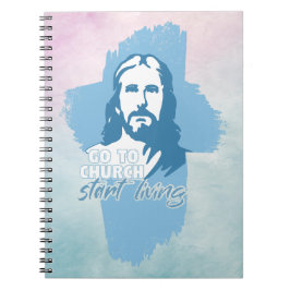 Ga naar de kerk..! Jezus Christus. Christelijke pr Notitieboek