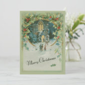 Ga naar de Kerstavond Vintage Kaart (Staand voorkant)