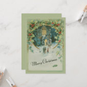 Ga naar de Kerstavond Vintage Kaart (Voorkant / Achterkant in situ)