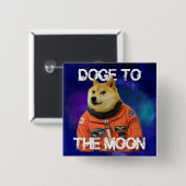 Ga naar de maan! vierkante button 5,1 cm (Voorkant /achterkant)