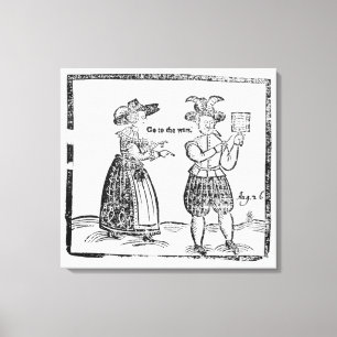 Ga naar de Oorlogen, illustratie van een pamflet s Canvas Afdruk