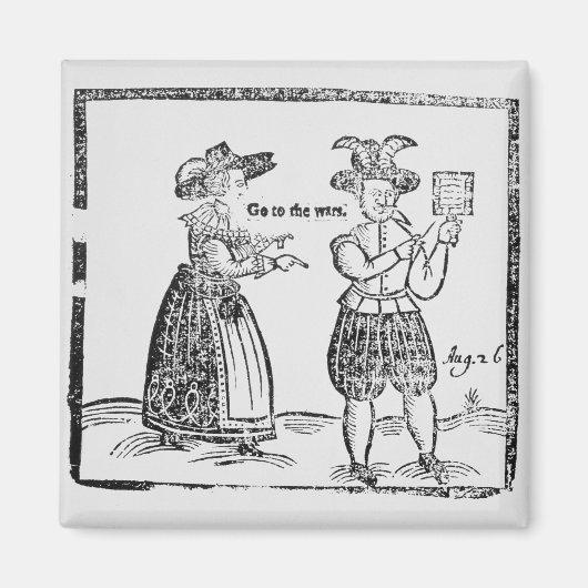 Ga naar de Oorlogen, illustratie van een pamflet s Magneet (Voorkant)