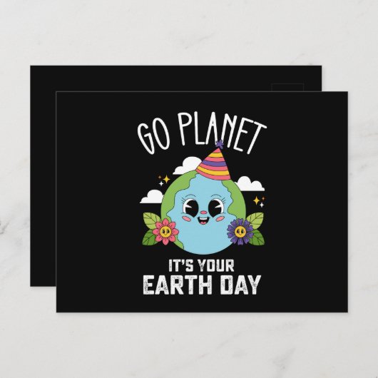 Ga naar de planeet Het is je aarde-dag Grappige ve Briefkaart (Voorkant / Achterkant)