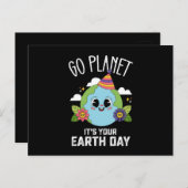Ga naar de planeet Het is je aardse verjaardag Gra Briefkaart (Voorkant / Achterkant)
