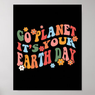 Ga naar de planeet met je Earth Day Retro Groovy Poster