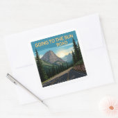 Ga naar de Sun Road Montana Landscape Vierkante Sticker (Envelop)