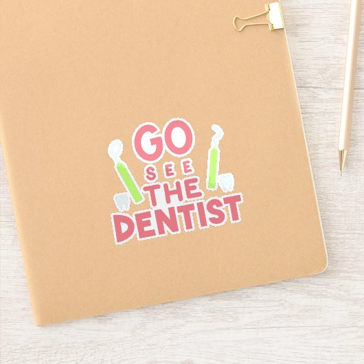 Ga naar de tandarts: Bright Smiles Ahead! T-Shirt Sticker (Notitieboek)