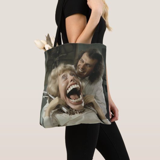 Ga naar de tandarts canvas tas. tote bag (Dichtbij)