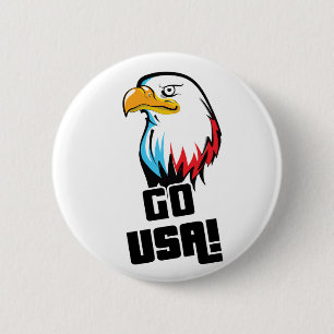 Ga naar de VS! Amerikaanse Adelaar Ronde Button 5,7 Cm