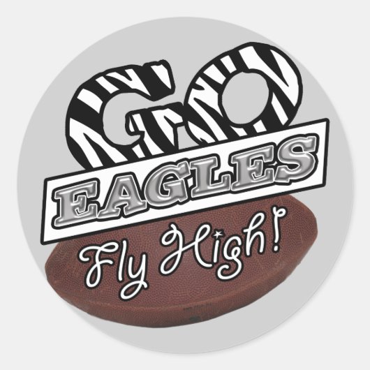 GA NAAR EAGLES! RONDE STICKER (Voorkant)