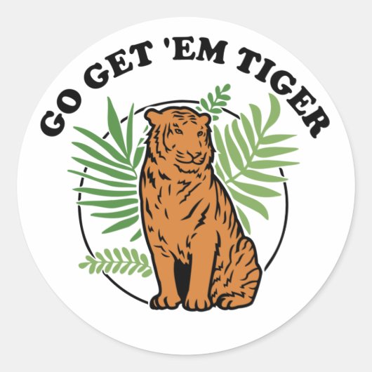 Ga naar Em Tiger Ronde Sticker (Voorkant)