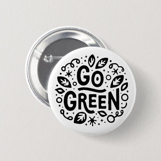 Ga naar groene ecologie quotes ronde button 5,7 cm (Voorkant /achterkant)