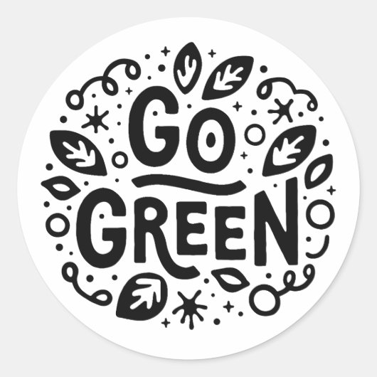 Ga naar groene ecologie quotes ronde sticker (Voorkant)