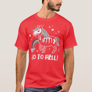 Ga naar hel Halloween Myskeleton Unicorn T-shirt
