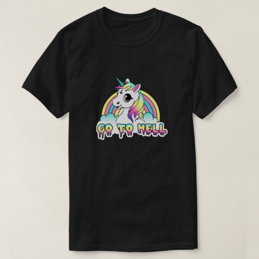 Ga naar Hell Pastel Gothic Unicorn Classic T-shirt (Design voorkant)