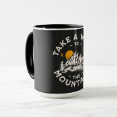 Ga naar het buitenavontuur van de bergen mok (Voorkant links)