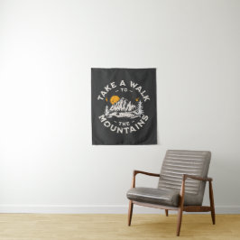 Ga naar het buitenavontuur van de bergen wandkleed