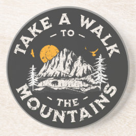 Ga naar het buitenavontuur van de bergen zandsteen onderzetter