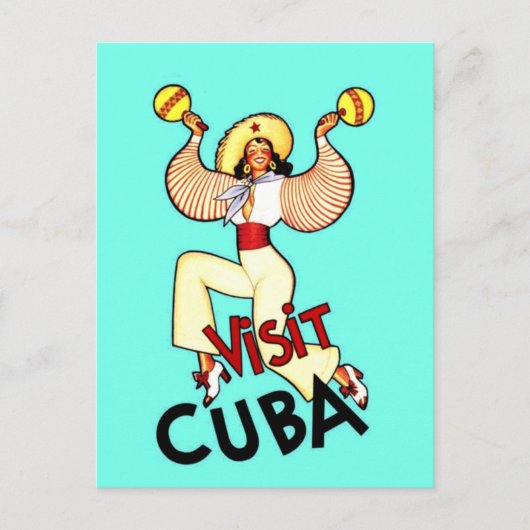 Ga naar het Cubaanse Vintage Travel Briefkaart (Voorkant)