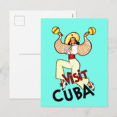 Ga naar het Cubaanse Vintage Travel Feestdagenkaart (Voorkant / Achterkant)