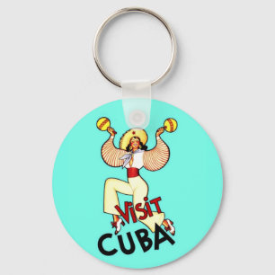 Ga naar het Cubaanse Vintage Travel Sleutelhanger