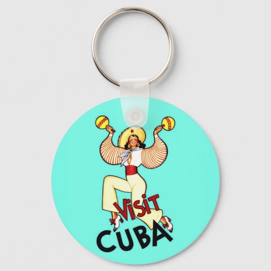 Ga naar het Cubaanse Vintage Travel Sleutelhanger (Voorkant)