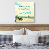 GA NAAR HET STRAND QUOTE MET DUINHEK CANVAS AFDRUK (Insitu (Slaapkamer))