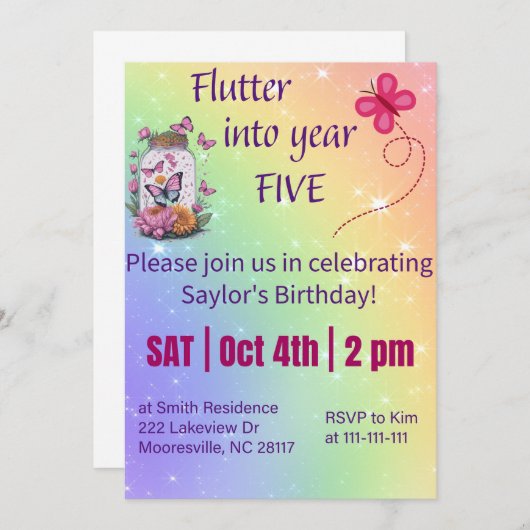 ga naar het vijfde jaar kaart (Voorkant / Achterkant)