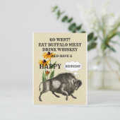 GA NAAR HET WESTEN BUFFALO GRAPPIGE WESTERSE THEMA BRIEFKAART (Staand voorkant)