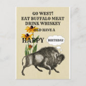 GA NAAR HET WESTEN BUFFALO GRAPPIGE WESTERSE THEMA BRIEFKAART (Voorkant)