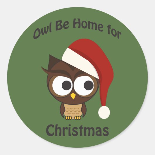 Ga naar huis voor Kerstmis! Ronde Sticker (Voorkant)