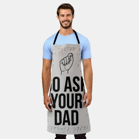 Ga naar je vader" ASL– Grappige Vaderdag & Keuken Schort (Gedragen)
