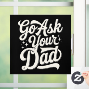 Ga naar je vader Leuke moeder Moederdag Vintage Raamsticker