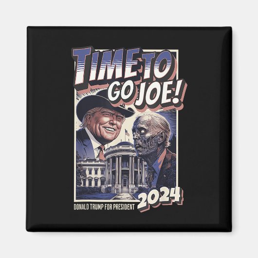 Ga naar Joe Funny Pro Trump &amp; Zombie Biden 202 Magneet (Voorkant)