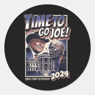 Ga naar Joe Funny Pro Trump & Zombie Biden 202 Ronde Sticker