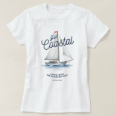 Ga naar Kust Witte Zeilboot Grafisch T-shirt (Design voorkant)