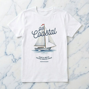 Ga naar Kust Witte Zeilboot Grafisch T-shirt