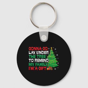 Ga naar Lay onder de boom Funny Family Kerstmis Sleutelhanger