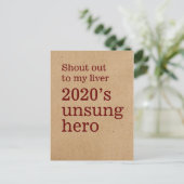 Ga naar mijn lever: Unsung Hero 2020 Briefkaart (Staand voorkant)