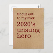 Ga naar mijn lever: Unsung Hero 2020 Briefkaart (Voorkant / Achterkant)