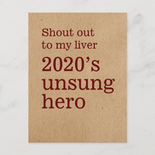 Ga naar mijn lever: Unsung Hero 2020 Briefkaart (Voorkant)