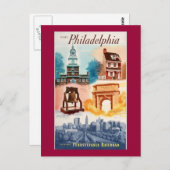 Ga naar Phila.on het Briefkaart Pennsylvania Railr (Voorkant / Achterkant)