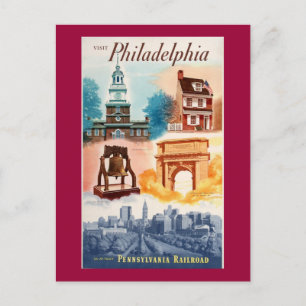 Ga naar Phila.on het Briefkaart Pennsylvania Railr