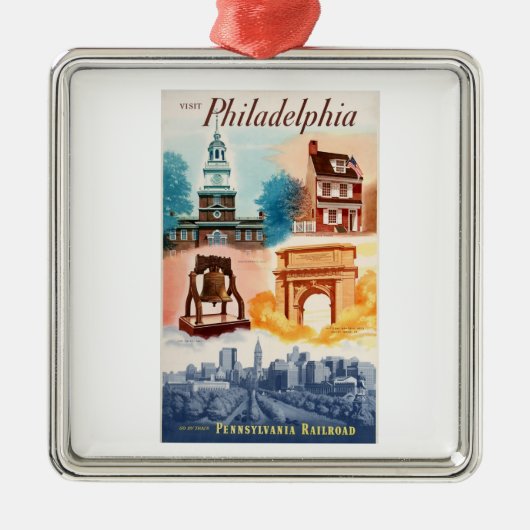 Ga naar Phila.on Pennsylvania Railroad Metalen Ornament (Voorkant)