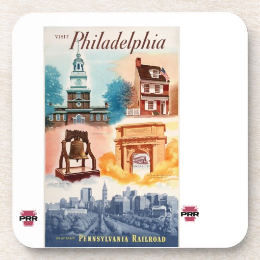 Ga naar Philadelphia op de PRR Bier Onderzetter (Voorkant)