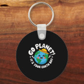 Ga naar planeet aarde dag 2026 leraar kinderen ret sleutelhanger (Voorkant)
